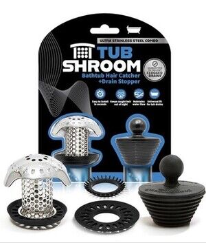 TubShroom Ultra Hair Catcher Strainer Black Stainless Steel 6 Pack